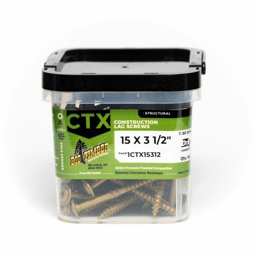 Hardware * | Big Timber Bronze T-30 Lag Screw, 25-Count Bucket, Ctx15312-25, #15 X 3-1/2 In