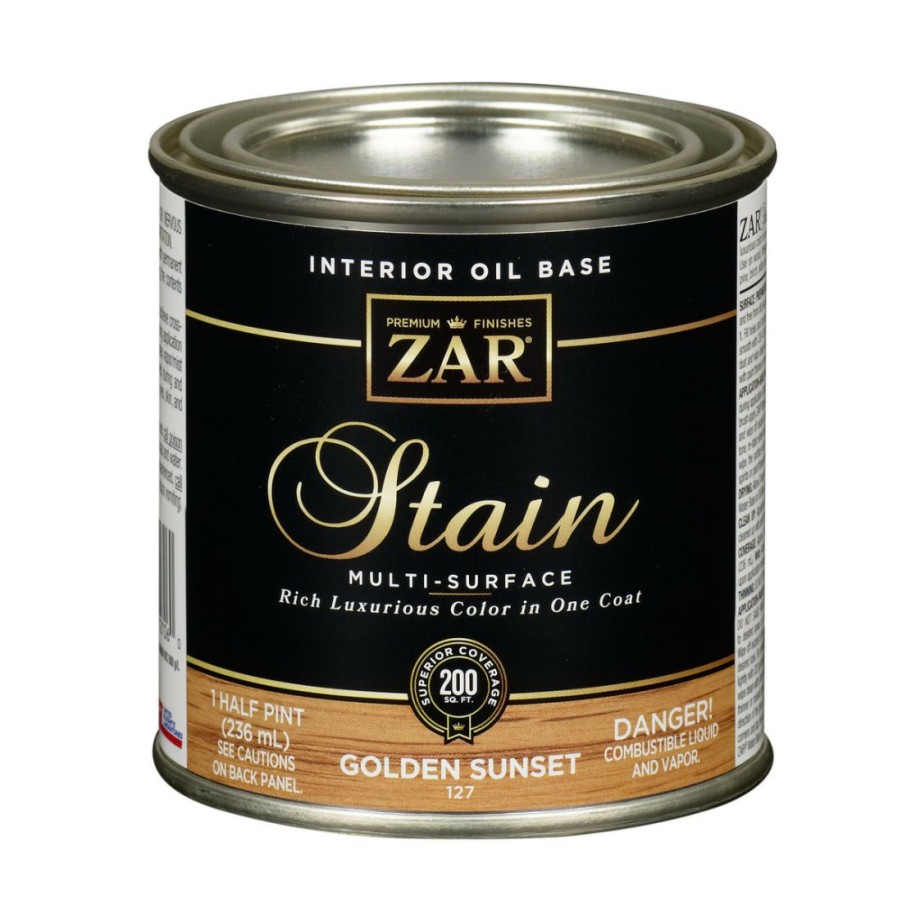 Paints & Stains * | Zar Interior Oil Base Stain Multi-Surface, 12706, Golden Sunset, 1/2 Pint