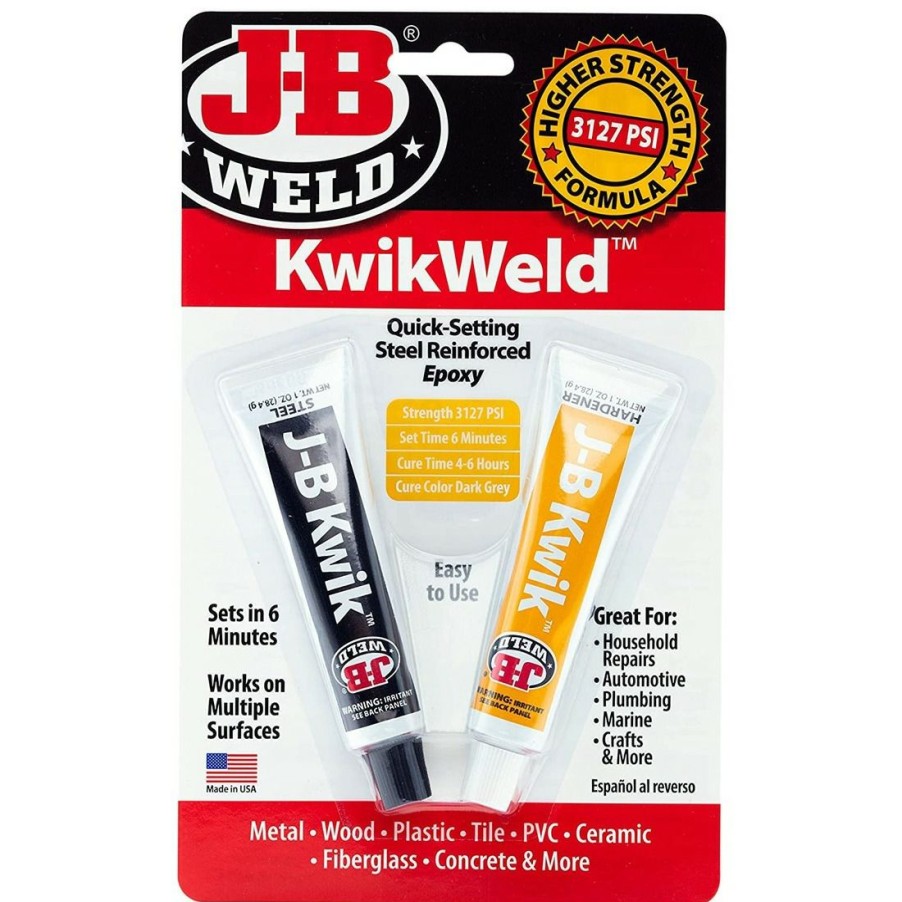 Tape & Adhesive * | J-B Weld Kwikweld Quick-Setting Steel Reinforced Epoxy, 8276, 2 Oz