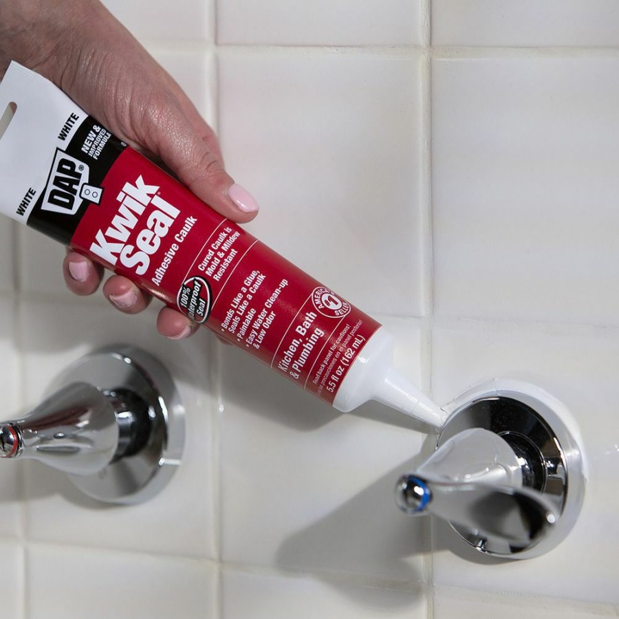 Tape & Adhesive * | Dap Kwik Seal Kitchen & Bath Adhesive Caulk, 7079818001, White, 5.5 Oz