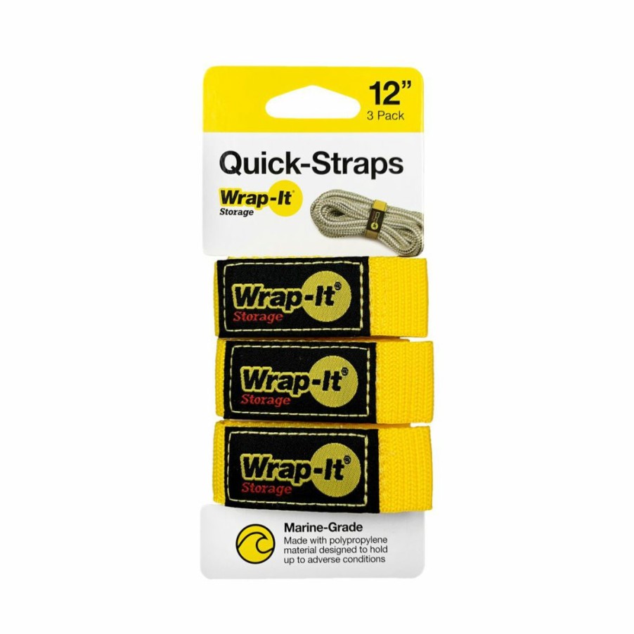 Hardware * | Wrap-It Storage Quick-Strap Cord Wraps, Hook And Loop Strap, 12 In, 3-Pack, 103-Bs-12Ye