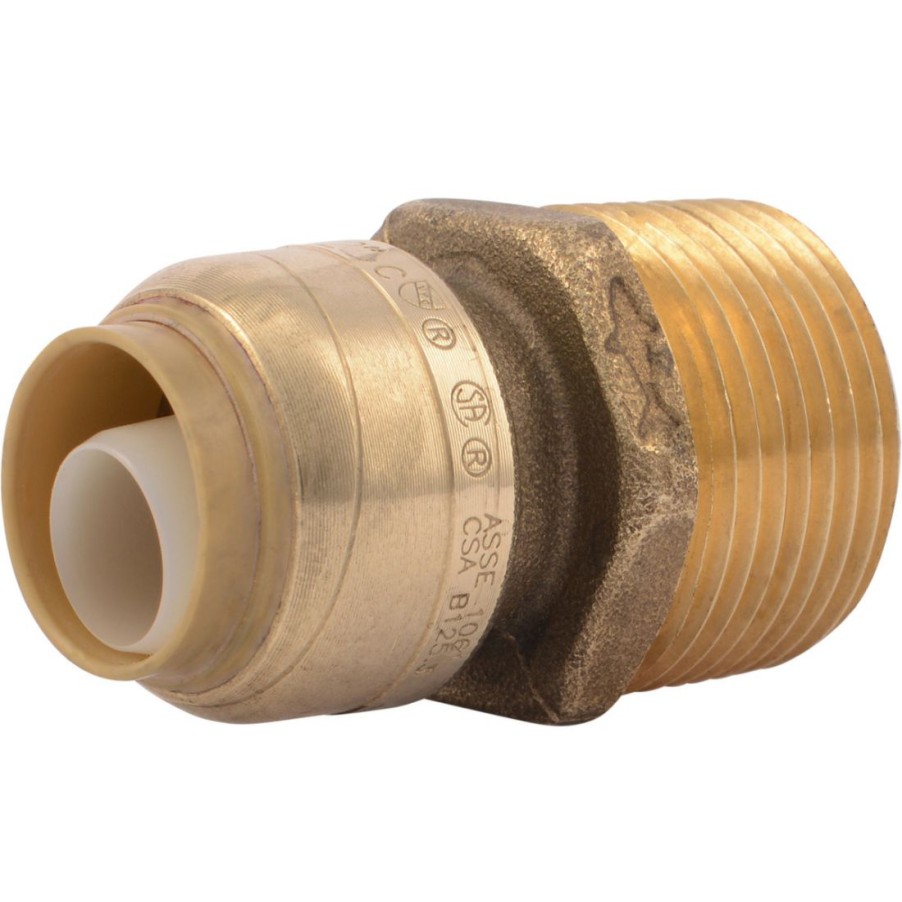 Plumbing * | Sharkbite Push-To-Connect Brass Reducing Connector, 1/2 In X 3/4 Mnpt, U116Lfa