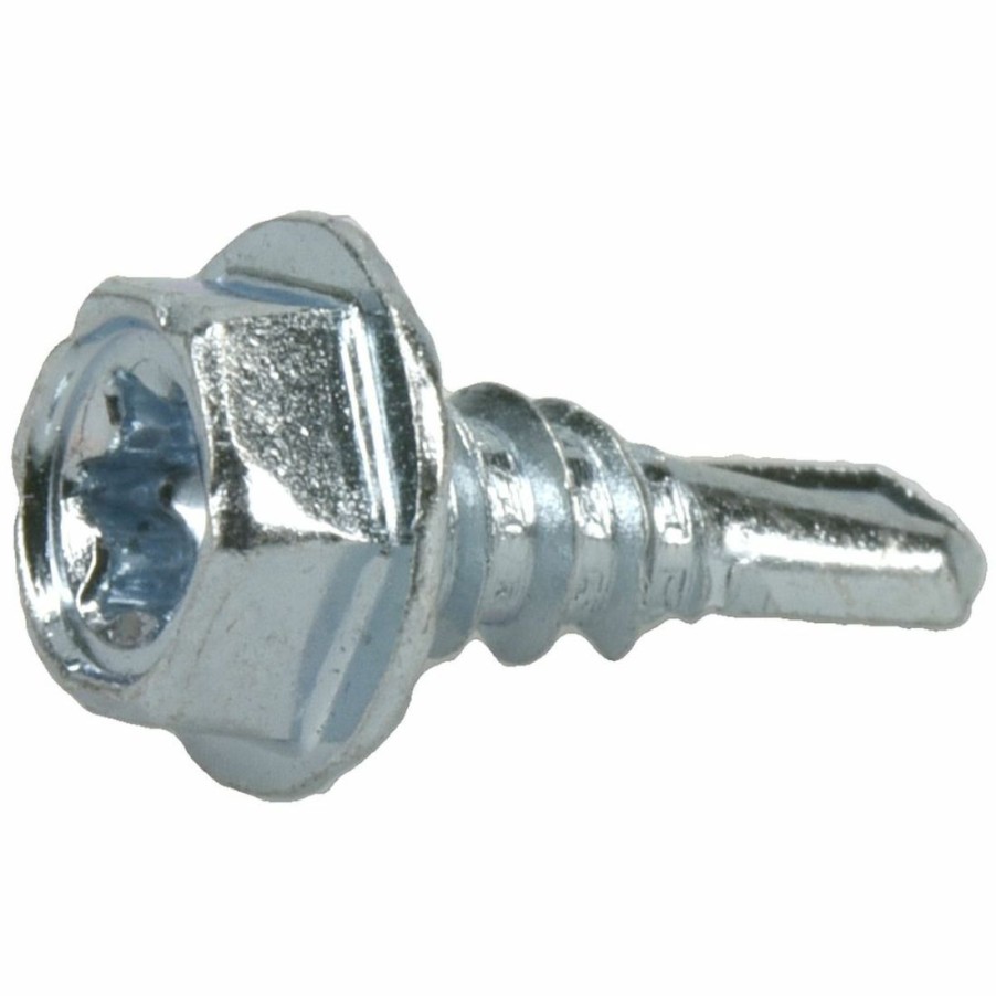 Hardware * | Power Pro Premium Star Drive Hex Washer Sheet Metal Screws, Silver, 210-Pack, 116119, #8-18 X 1/2 In