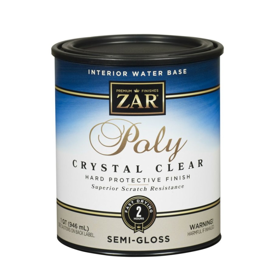 Paints & Stains * | Zar Interior Water Base Poly, Crystal Clear, Semi-Gloss, 34512, 1 Quart