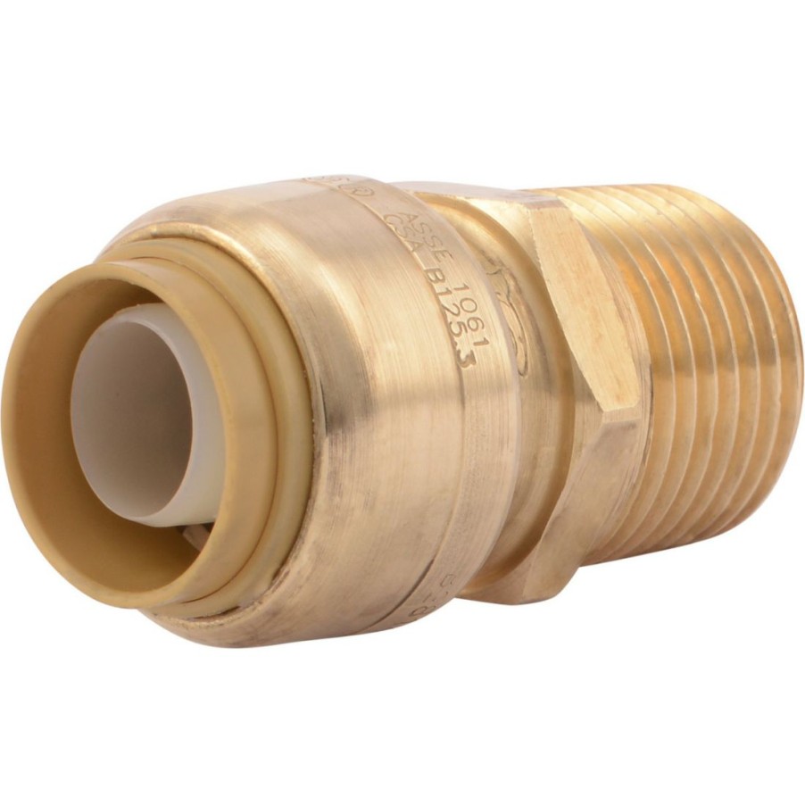 Plumbing * | Sharkbite Push-To-Connect Brass Adapter Fitting, 1/2 In X 1/2 In Mnpt, U120Lfa