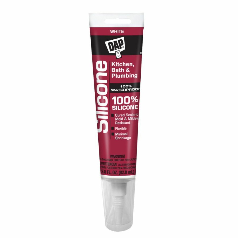 Tape & Adhesive * | Dap 100% Silicone Kitchen & Bath Sealant, 7079800750, White, 2.8 Oz