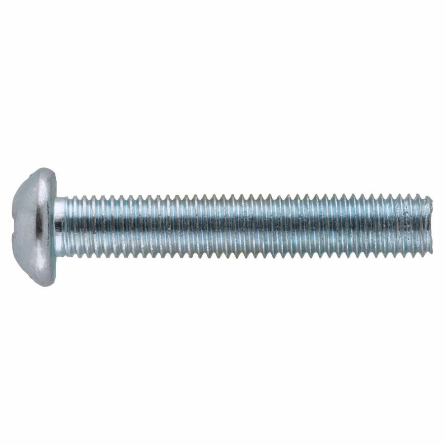 Hardware * | Hillman Zinc Round Head Combination Machine Screws, Slotted Drive, 100-Pack, 41152, #10-24 X 3/4 In