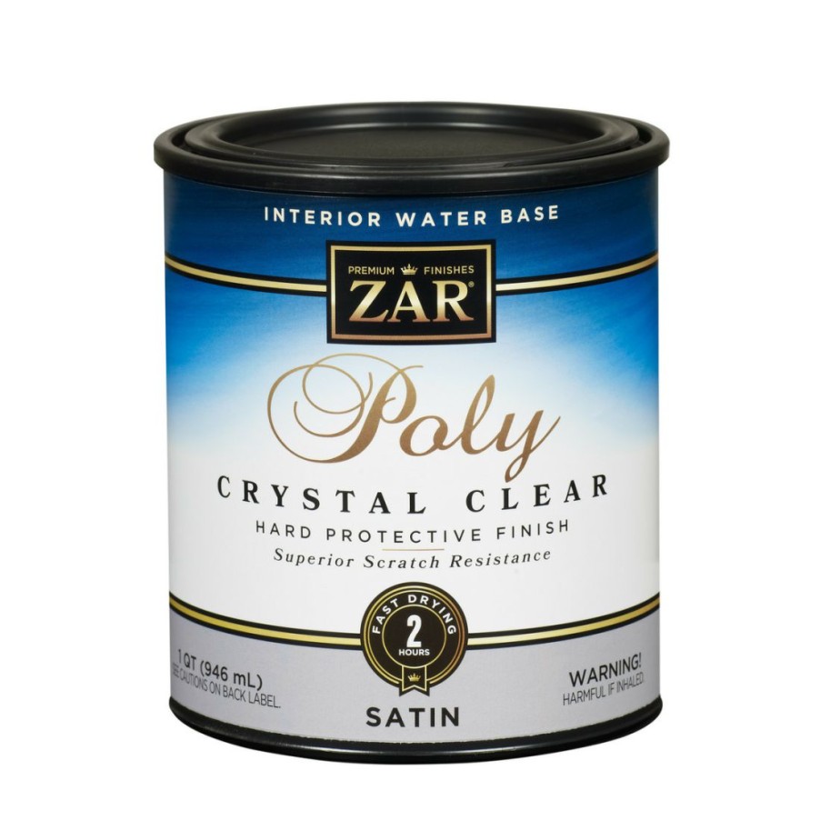 Paints & Stains * | Zar Interior Water Base Polyurethane, Crystal Clear, Satin, 32512, 1 Quart