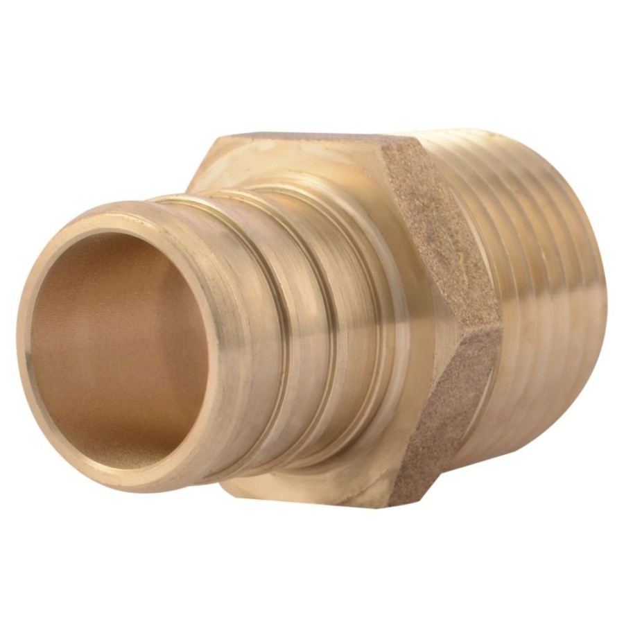 Plumbing * | Sharkbite Brass Reducing Adapter, 3/4 In Pex Barb X 1/2 In Mip, Uc138Lfa