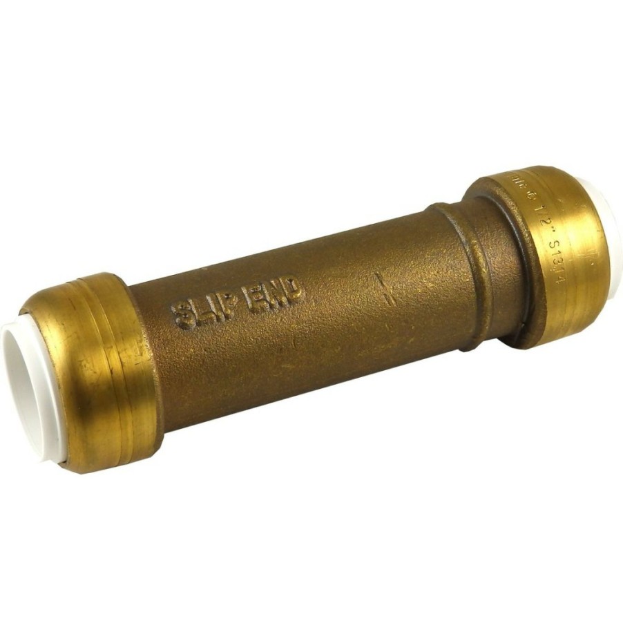 Plumbing * | Sharkbite Push-To-Connect Brass Coupling, 1/2 In X 1/2 In Ips, Uip3008A