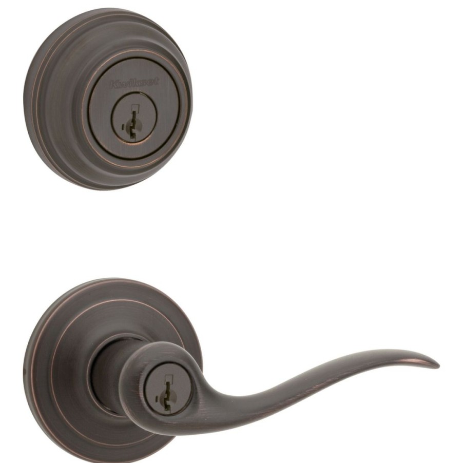 Hardware * | Kwikset 991 Tustin Entry Lever Single Cylinder Deadbolt Combo, Smartkey, 99910-041, Venetian Bronze