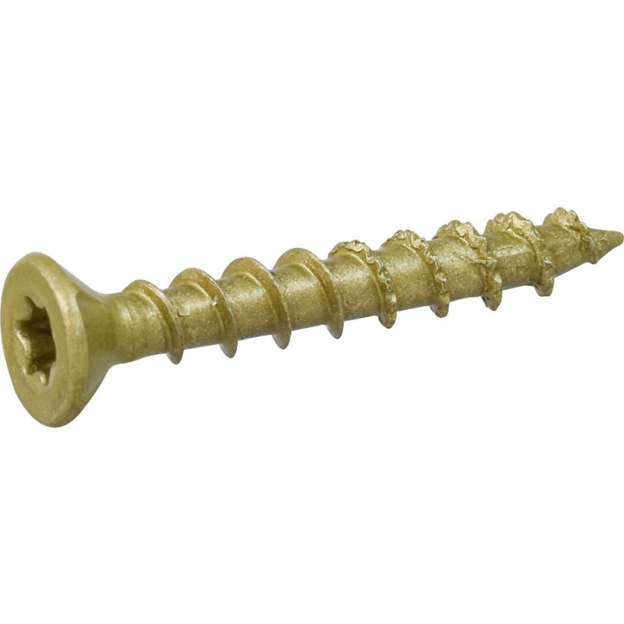 Hardware * | Power Pro Star Drive Flat Head Multi-Material Exterior Screw, Bronze, 30-Pack, 116787, #8 X 1-1/4 In