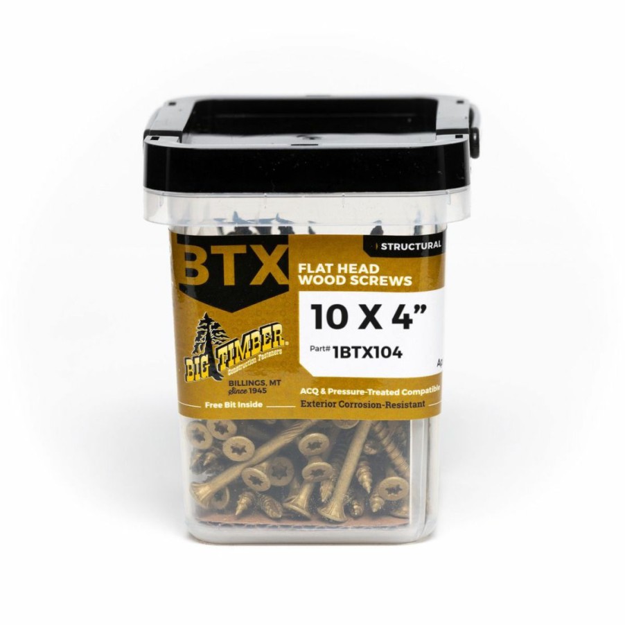 Hardware * | Big Timber Bronze T-25 Flat Head Wood Screw, 49-Count Bucket, 1Btx104, #10 X 4 In