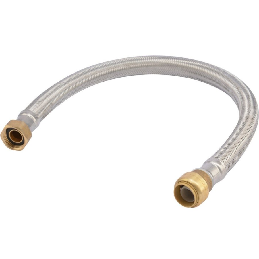 Plumbing * | Sharkbite Stainless Steel Water Heater Flex Hose, 3/4 In Push-To-Connect X 3/4 In Fnpt, 24 In, U3088Flex24Lf