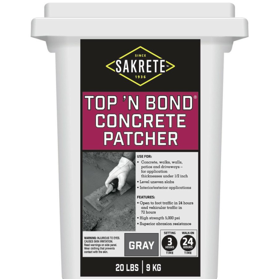 Plumbing * | Sakrete Top 'N Bond Concrete Patcher, Gray, 65450018, 20 Lb