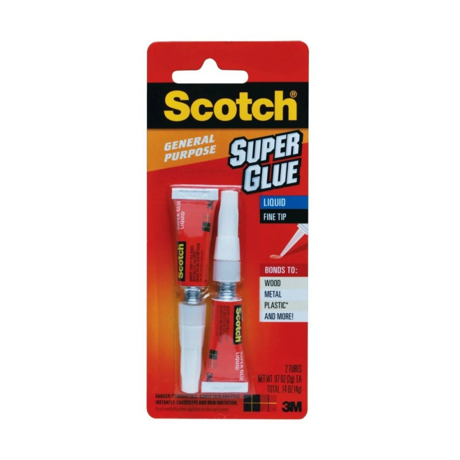 Tape & Adhesive * | Scotch Super Glue Liquid, 2-Pack, Ad117, .07 Oz