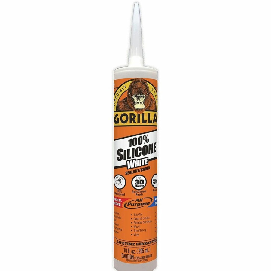 Tape & Adhesive * | Gorilla Silicone Sealant, 8060002, White, 10 Oz