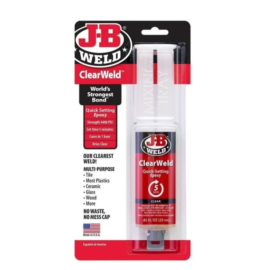 Tape & Adhesive * | J-B Weld Clearweld Syringe Quick Setting Epoxy, 50112, 25 Ml