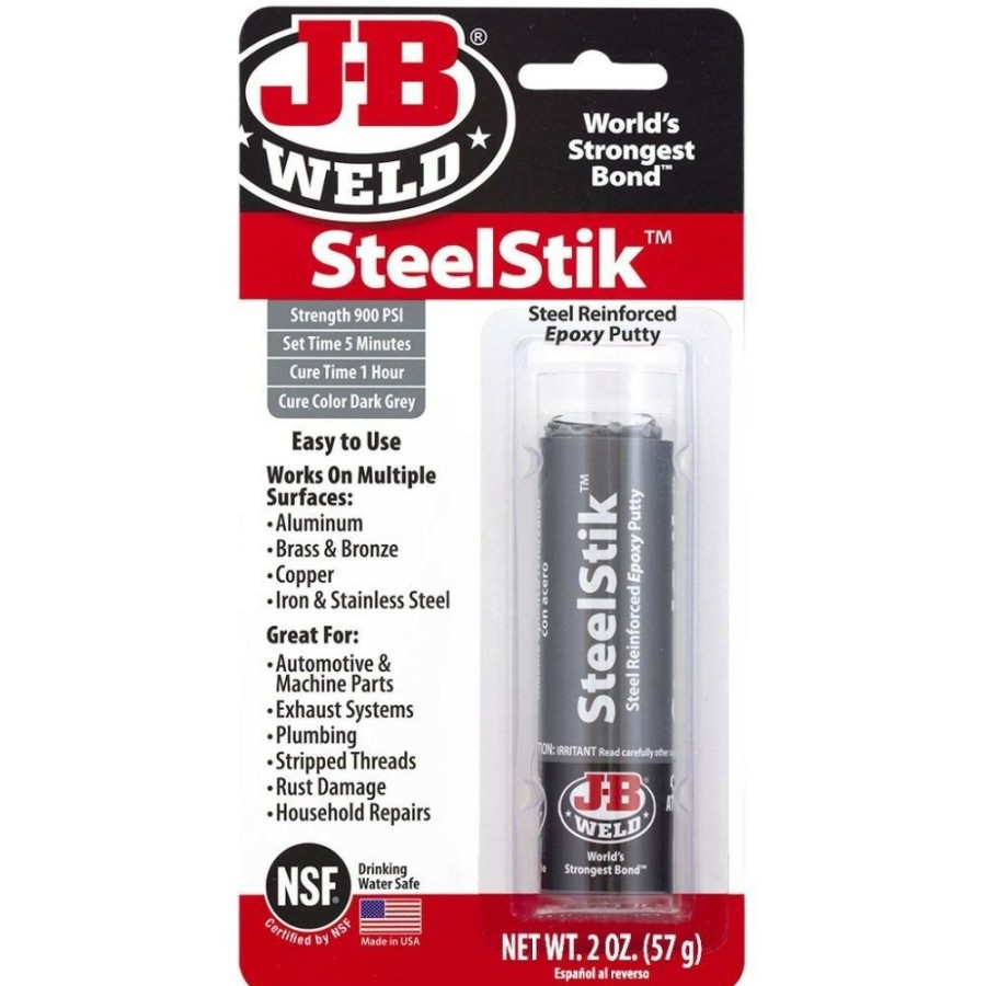 Tape & Adhesive * | J-B Weld Steelstik Steel Reinforced Epoxy Putty, 8267, 2 Oz