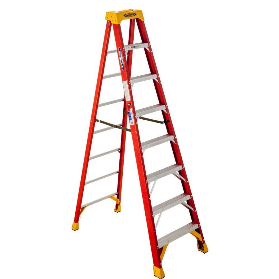 Sandpaper & Abrasives * | Werner Type Ia Fiberglass Step Ladder, 6208, 8 Ft