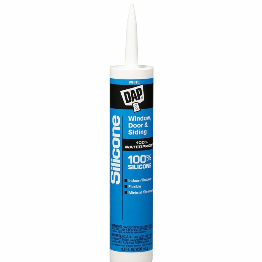 Tape & Adhesive * | Dap 100% Silicone Window, Door & Siding Sealant, 7079808646, White, 9.8 Oz