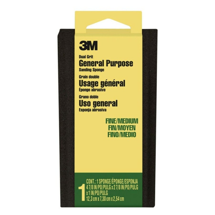 Sandpaper & Abrasives * | 3M Sanding Sponge, 2-7/8 In X 4-7/8 In X 1 In, Fine / Medium Grit, Dsfm-F