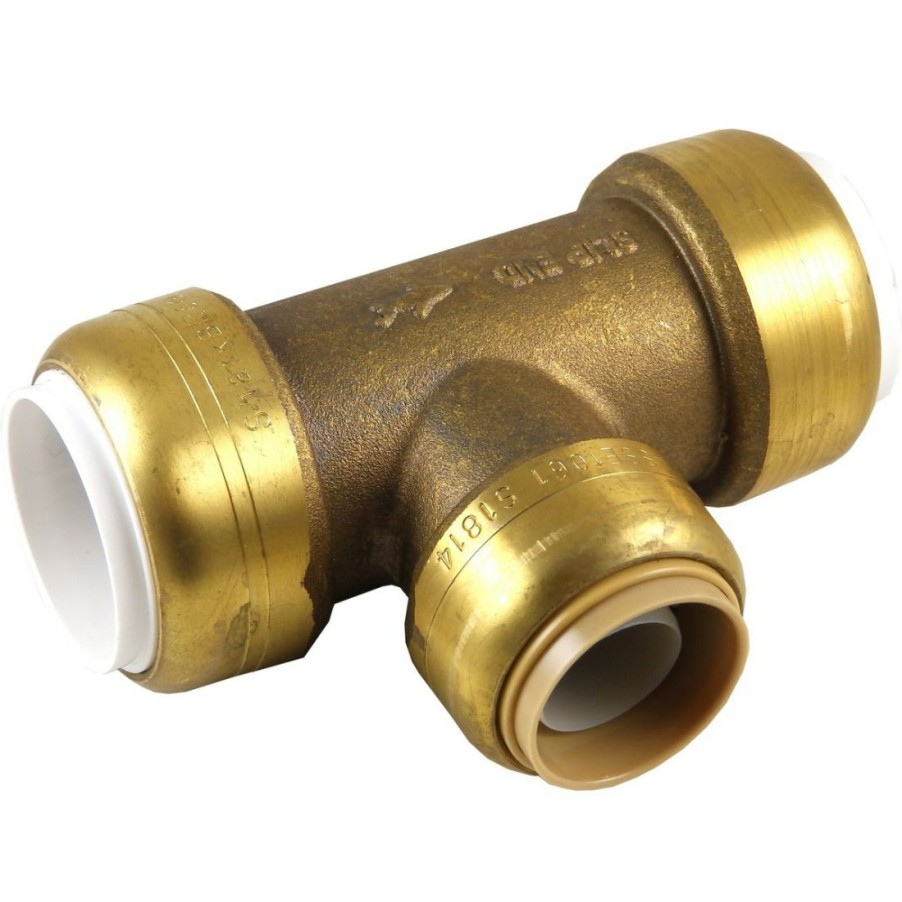 Plumbing * | Sharkbite Push-To-Connect Brass Slip Tee, 3/4 In Ips X 3/4 Ips X 3/4 In Cts, Uip372A