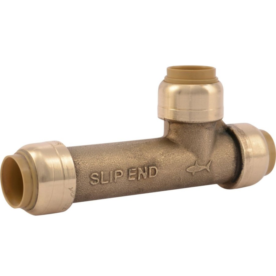 Plumbing * | Sharkbite Push-To-Connect Brass Slip Tee Fitting, 1/2 In, U3362Lfa