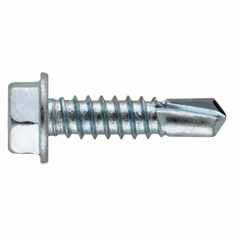 Hardware * | Hillman 1 / 4 In D Xl-Pak Zinc Hex Washer Head Self Drilling Screws, 41888, 1 In