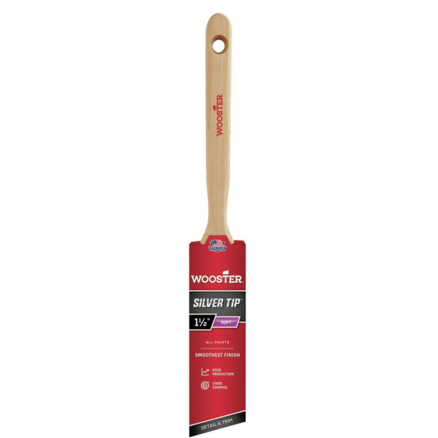 Paints & Stains * | Wooster Silver Tip Angle Sash Paint Brush, 1-1/2 Inch, 5221-1 1/2