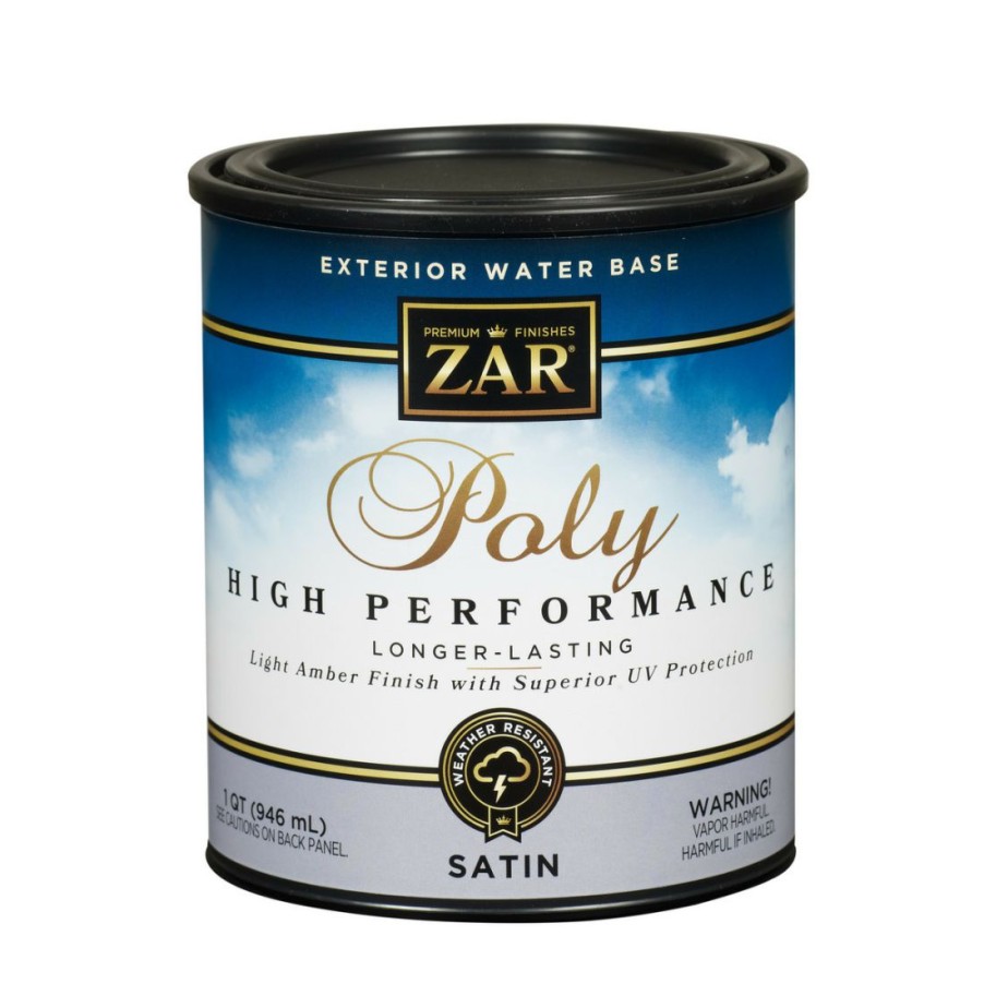 Paints & Stains * | Zar Exterior Water Base Poly High Performance, Satin, 32712, 1 Quart