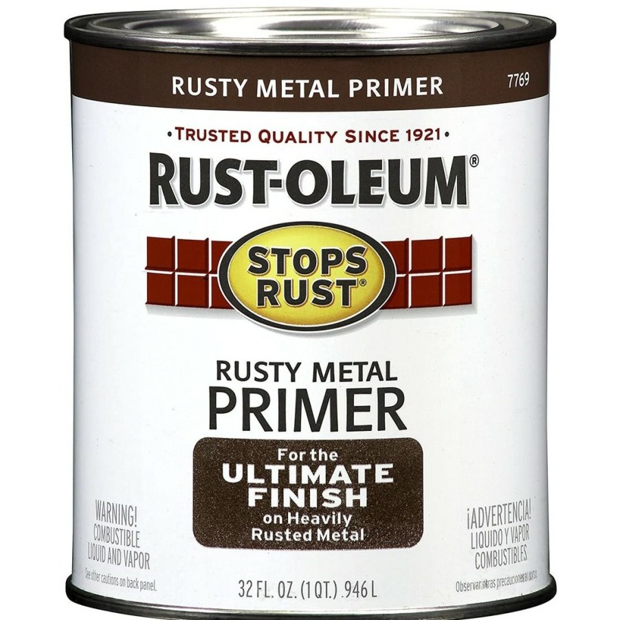 Paints & Stains * | Rust-Oleum Stops Rust Rusty Metal Primer Ultimate Finish, 7769502, Rusty Metal Primer, 1 Quart