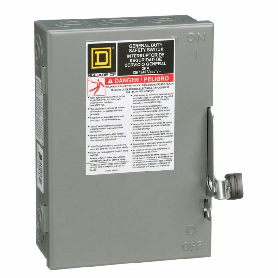 Paints & Stains * | Square D General Duty Fusible Safety Switch 2-Pole , 30A, 120V, D211Ncp