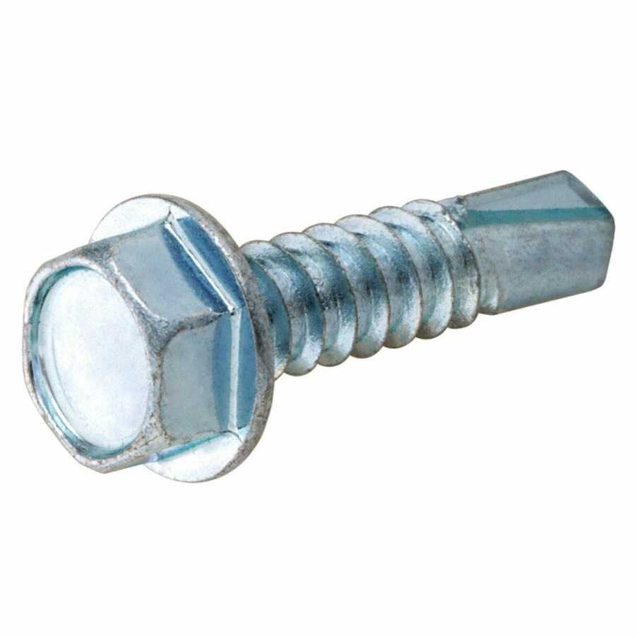 Hardware * | Hillman Zinc Hex Washer Head Self Drilling Screws, 1 Lb Box, 47204, #8 X 1/2 In