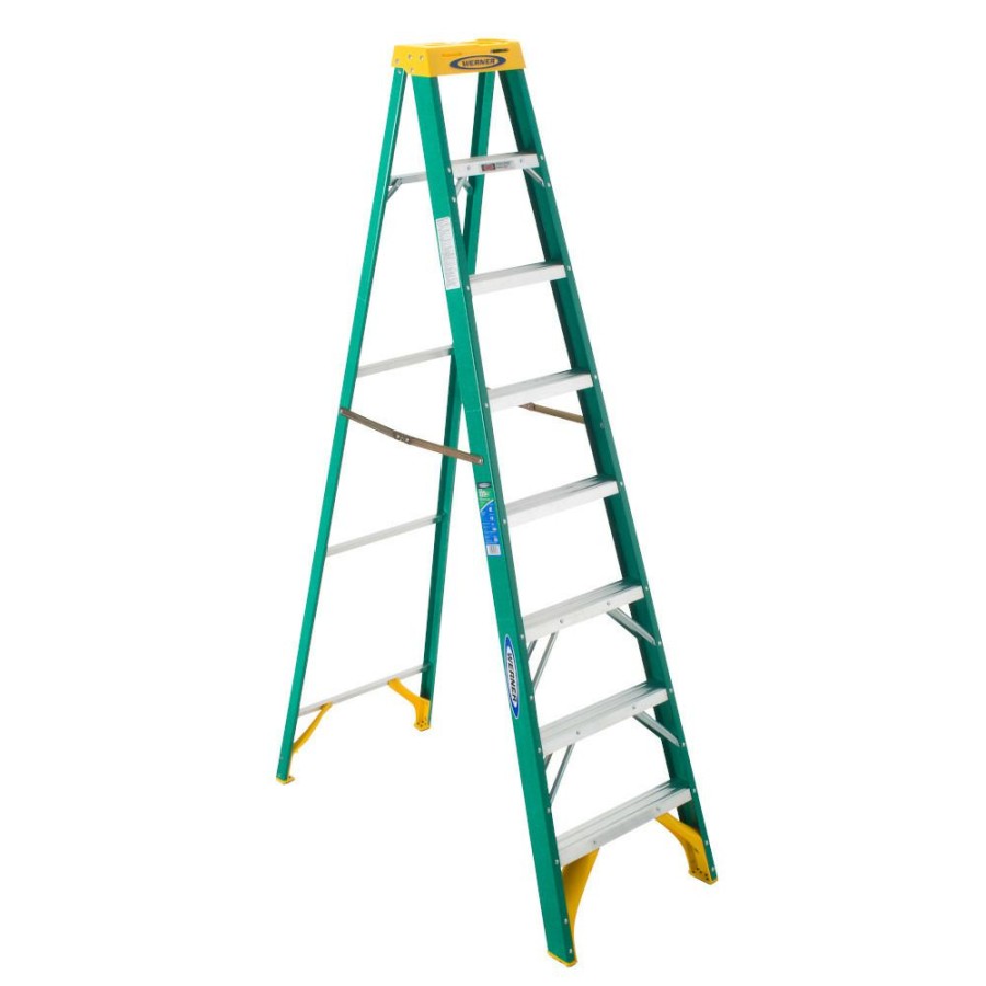 Sandpaper & Abrasives * | Werner Type Ii Fiberglass Step Ladder, 5908, 8 Ft