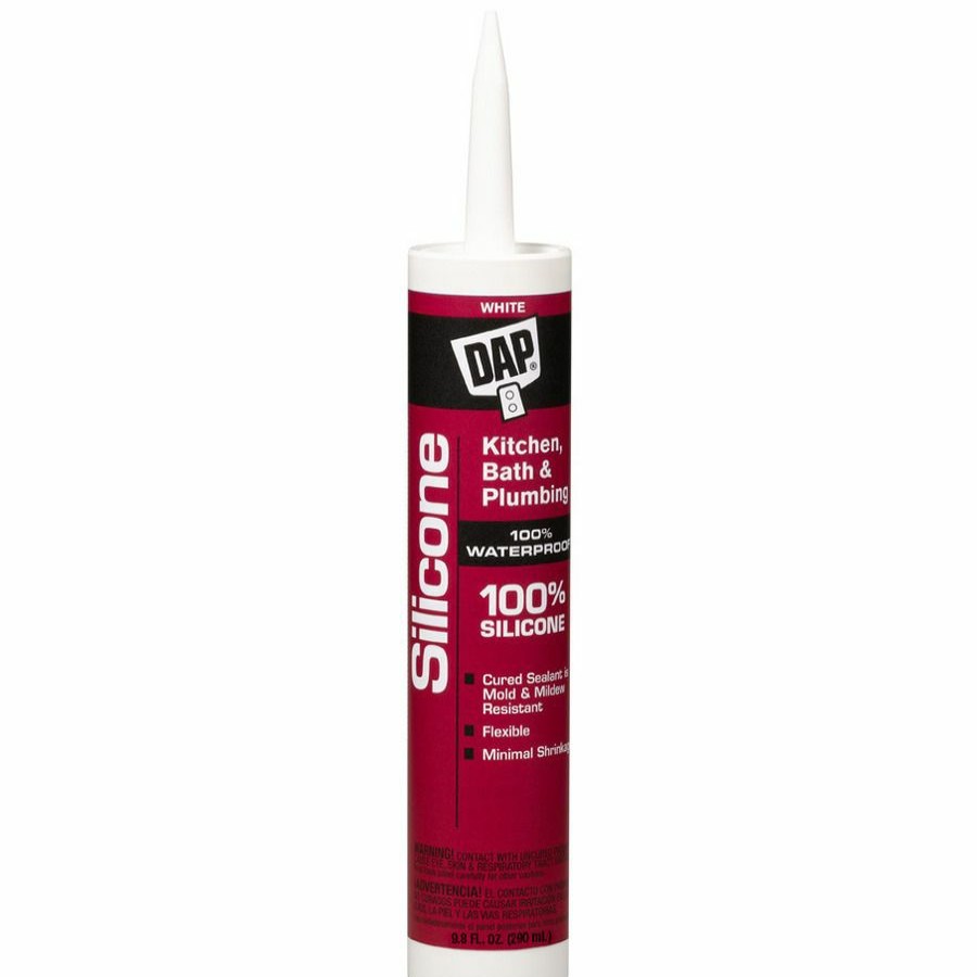 Tape & Adhesive * | Dap 100% Silicone Kitchen, Bath & Plumbing Sealant, 7079808640, White, 9.8 Oz