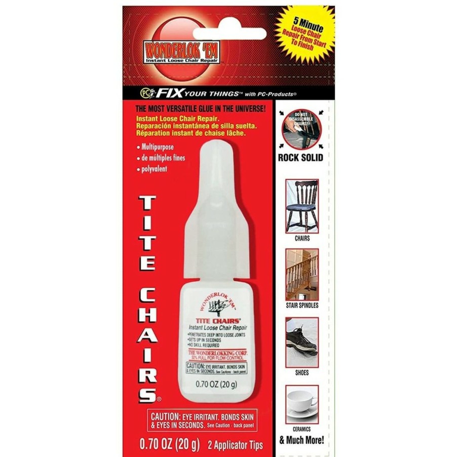 Tape & Adhesive * | Wonderlok'Em Tite Chairs Instant Loose Chair Repair With 2 Applicator Tips, 505418H, .7 Oz