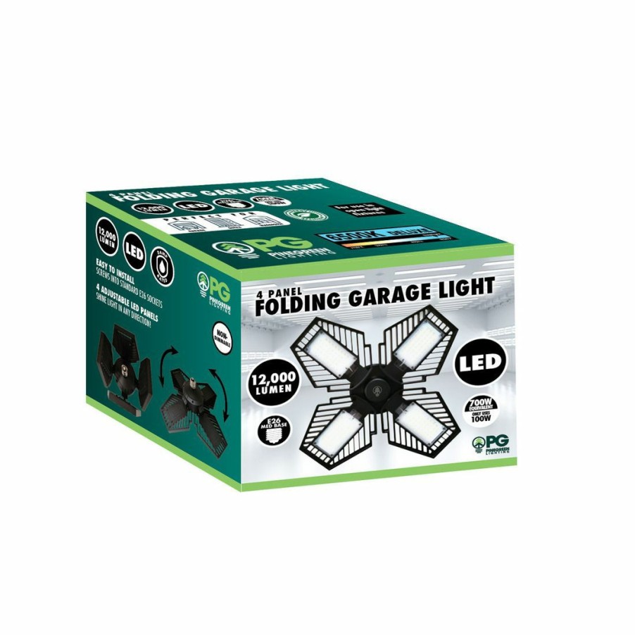 Paints & Stains * | Pinegreen Lighting Led 4-Panel Adjustable Garage / Utility E26 Bulb, Cl-Bu-G120, Black