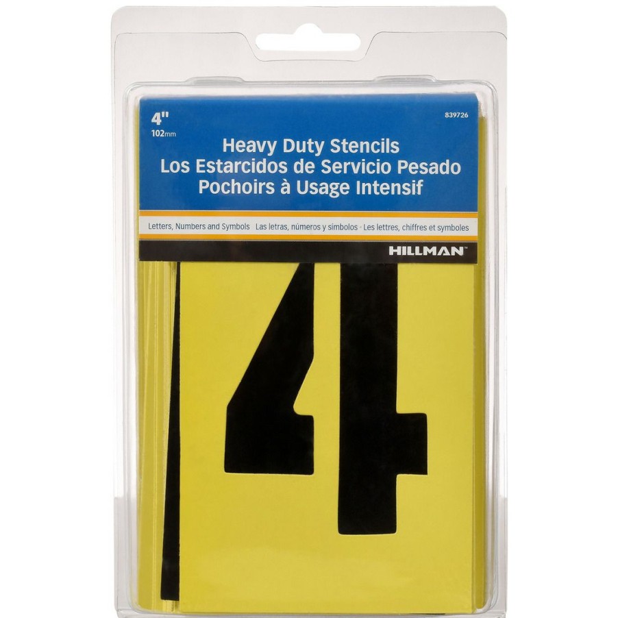 Hardware * | Hillman Letters And Numbes Stencils Pack, 839726, 4 In